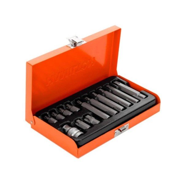 JUEGO DE 13 PUNTAS TORX ENCASTRE 1/2 EN CAJA DE CHAPA