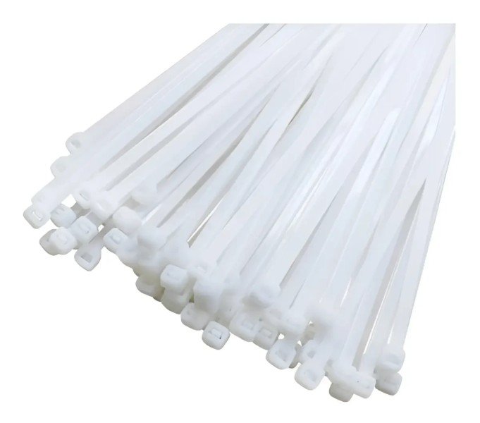 Bolsa de precintos blanco 4.8 x 200mm  x100u