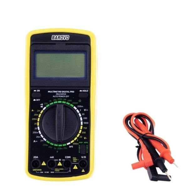 MULTIMETRO DIGITAL PROFESIONAL BAROVO CON FUNDA